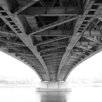 Black,And,White,Photo,Of,An,Abstract,Steel,Construction,From